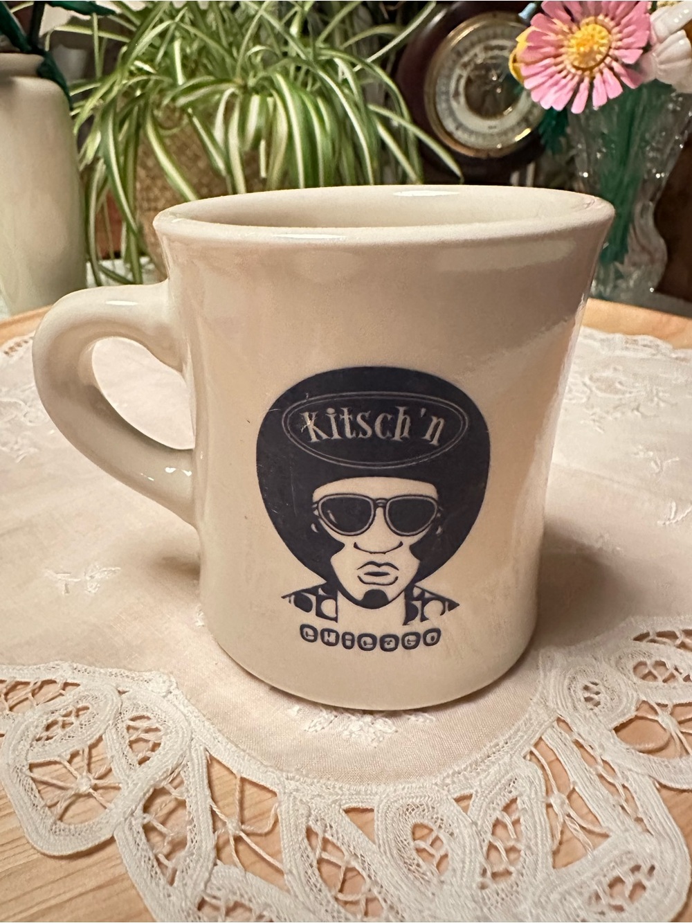 Kitsch’n Chicago Restaurant Diner Mug Afrocentric Logo Westford China Stoneware